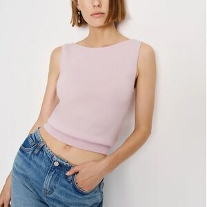 Reformation Monaco Cashmere Reversible Tank Purplely Pink - Size S